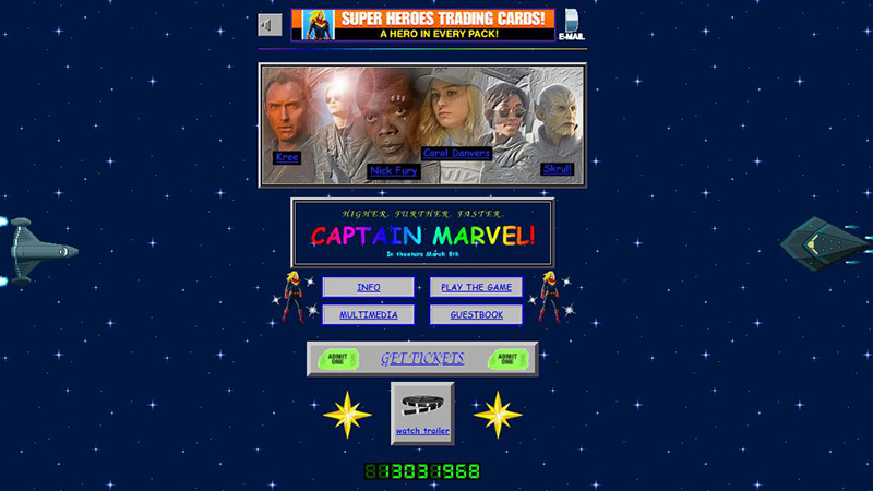 The Captain Marvel Website Is Every '90s Kid's Obsession