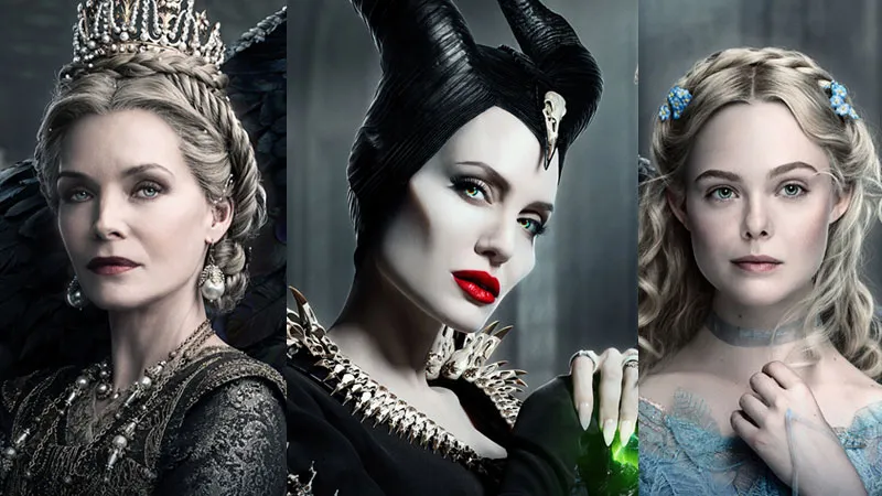 Maleficent: Mistress of Evil triptych poster features all 3 leads