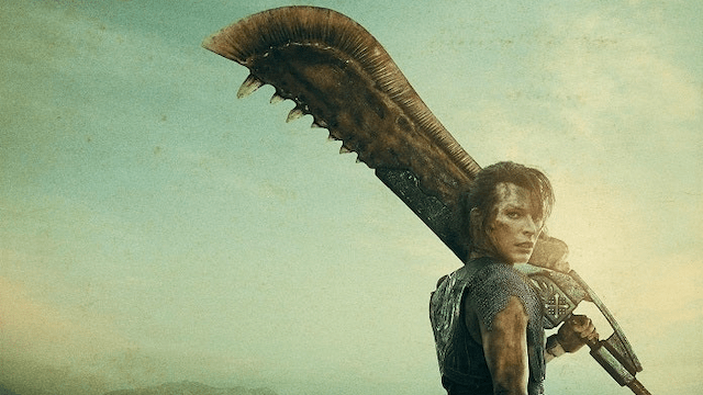 Milla Jovovich Totes the Giant Jawblade in New Monster Hunter Posters