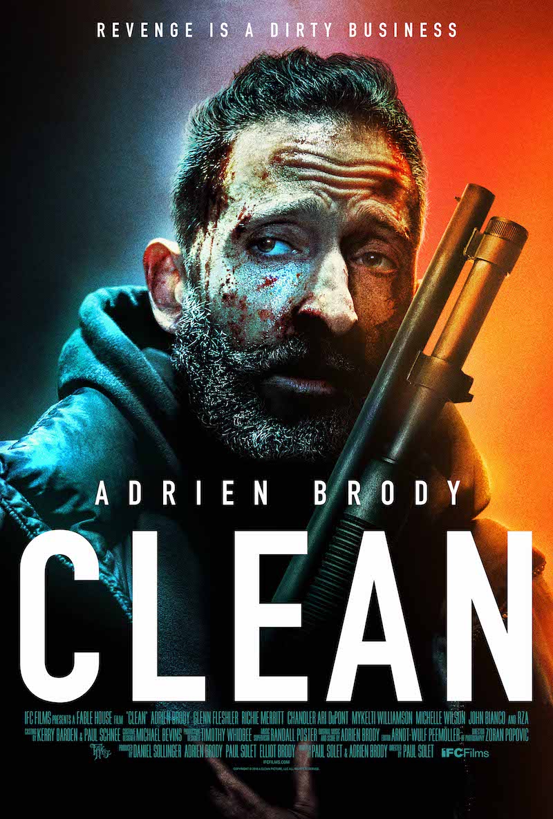 Clean Poster Released for Adrien BrodyLed Action Thriller