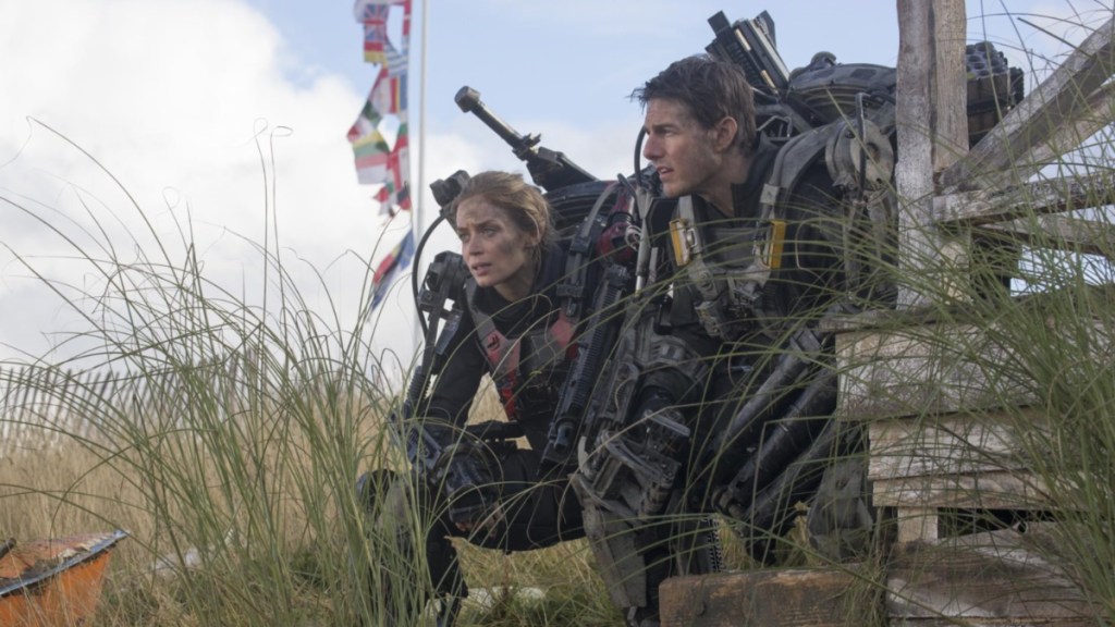 Emily Blunt and Tom Cruise in Edge of Tomorrow.