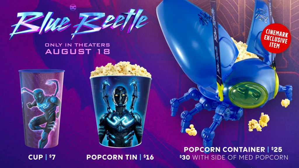blue beetle popcorn bucket