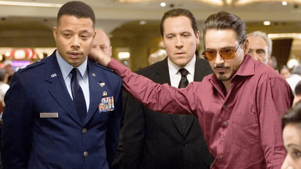Terrence Howard and Robert Downey Jr. in Iron Man