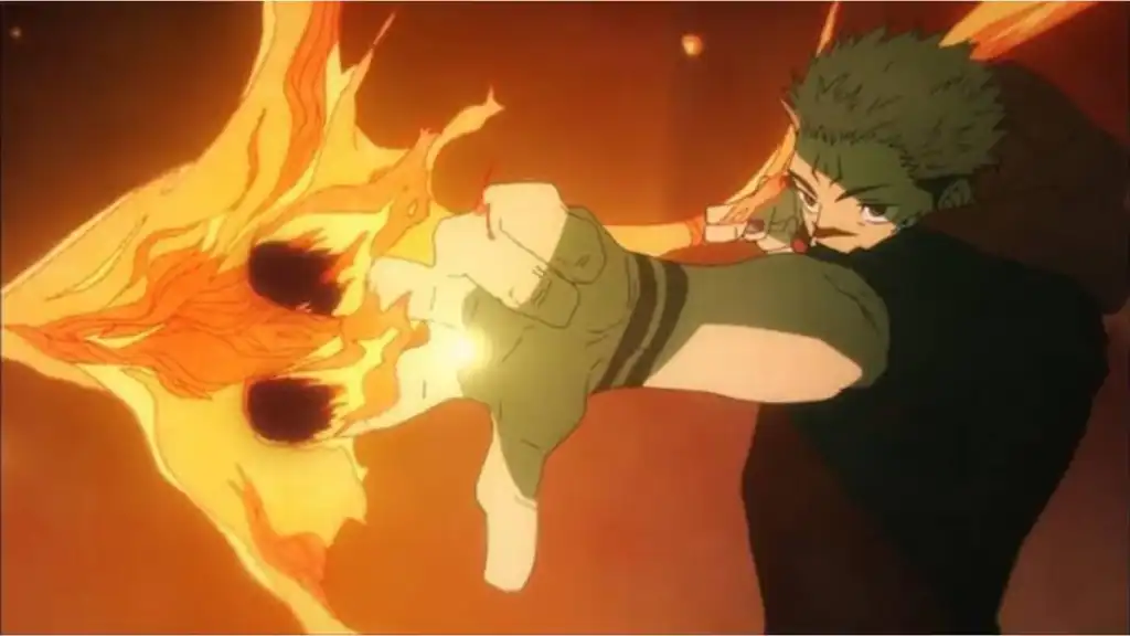 Sukuna using Fire Arrow in Jujutsu Kaisen