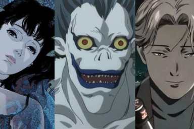 Stills from Perfect Blue, Death Note, and Monster