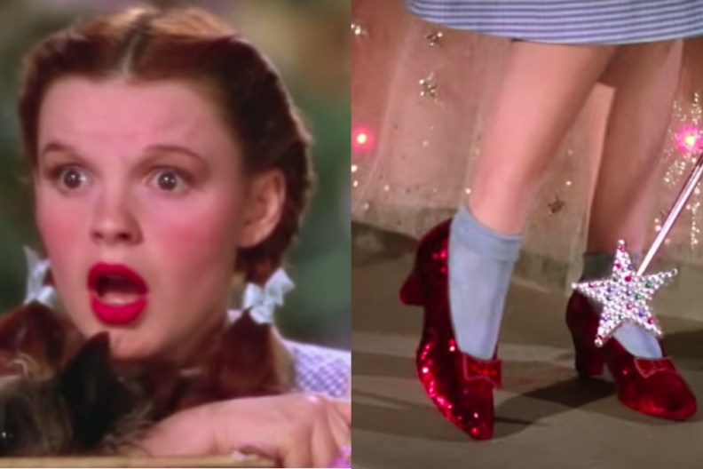 Judy Garland and the Ruby Slippers in The Wizard of Oz