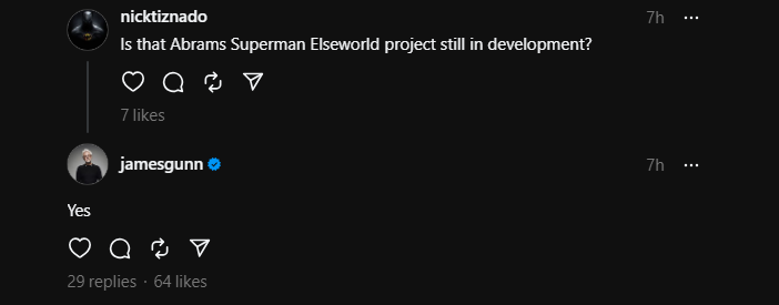James Gunn dá atualizações sobre o filme do Superman de JJ Abrams
