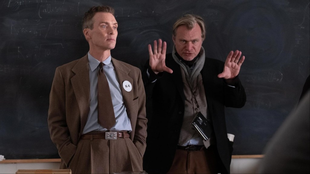 Cillian Murphy and Christopher Nolan in Oppenheimer