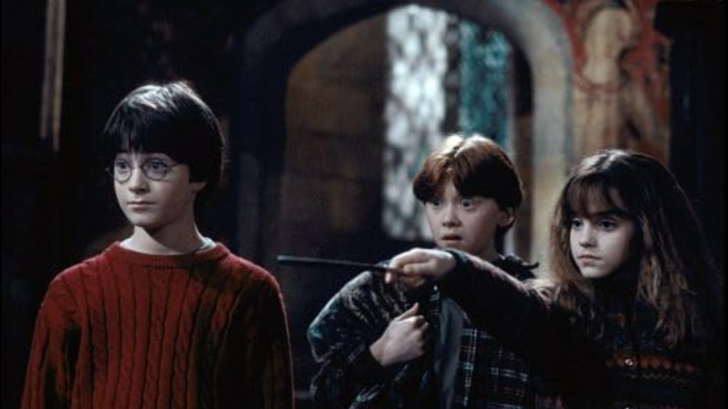 Rupert Grint, Daniel Radcliffe, and Emma Watson in Harry Potter and the Sorcerer's Stone
