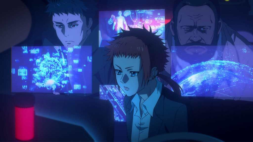 Joe Higan, Emma, and Mike in Ninja Kamui Episode 3
