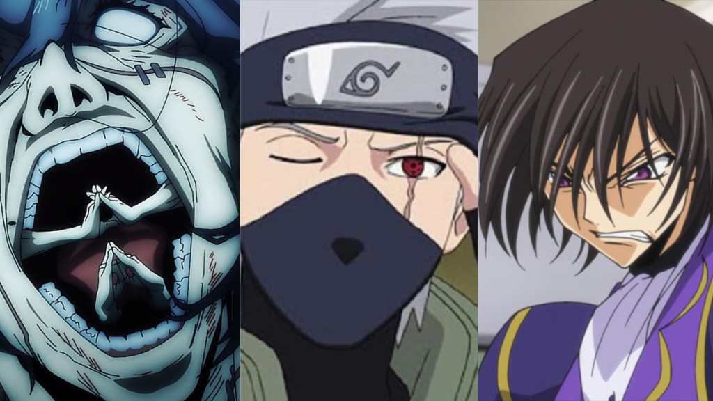 Mahito in Jujutsu Kaisen, Kakashi in Naruto, Lelouch in Code Geass (Anime characters with heterochromia)