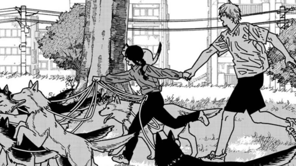 Nayuta and Denji in Chainsaw Man manga chapter 155