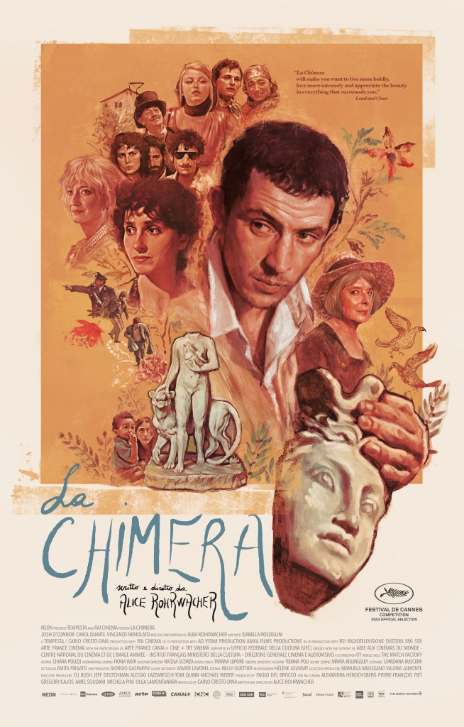 L’affiche de La Chimère présente un aperçu du film dramatique d’époque