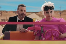 Jimmy Kimmel and Weird Barbie driving to Oscarland in the Oscars 2024 promo
