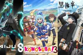 Visuals from Kaiju No. 8, Konosuba Season 3, Black Butler Public School Arc