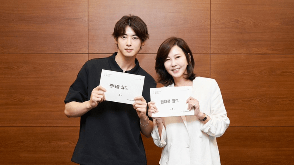 Wonderful World actors Cha Eun-Woo and Kim Nam-Joo