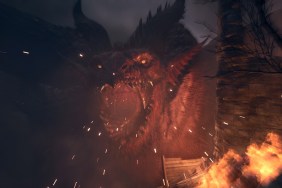 Dragon's Dogma 2: a huge dragon roaring towards the camera.