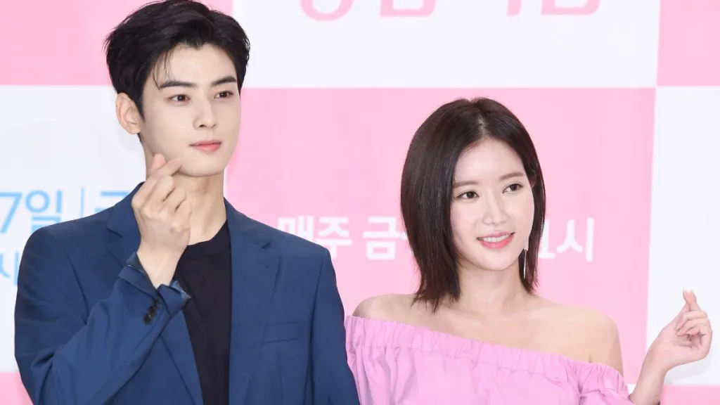 Cha Eun-Woo and Im Soo-Hyang at My ID is Gangnam Beauty press conference