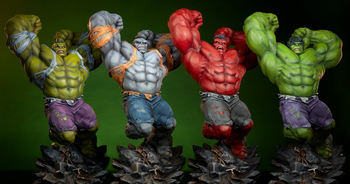 4 figurines Marvel Hulk au format premium dévoilées par Sideshow Collectibles