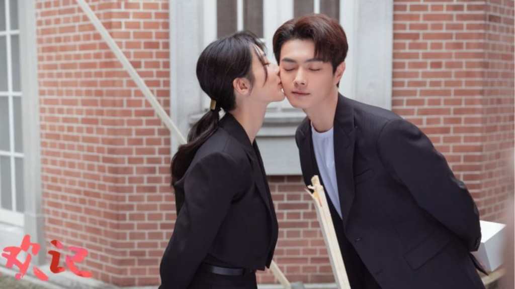 Yang Zi plants a kiss on Xu Kai's cheek