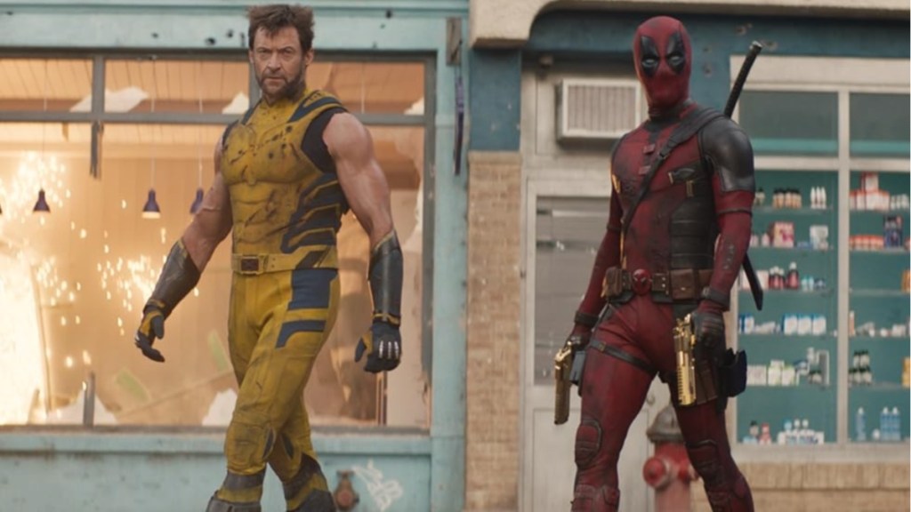 Wolverine and Deadpool walking in Deadpool & Wolverine.