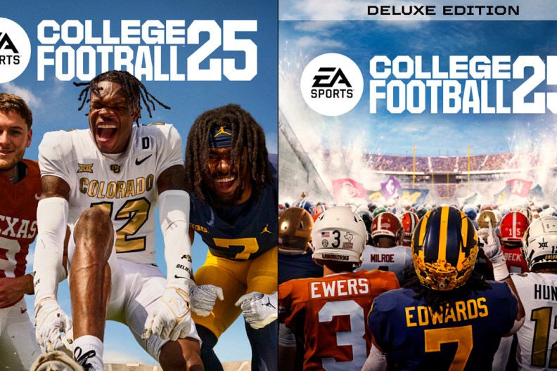 EA College Football 25 featuring Edwards, Ewers, Hunter