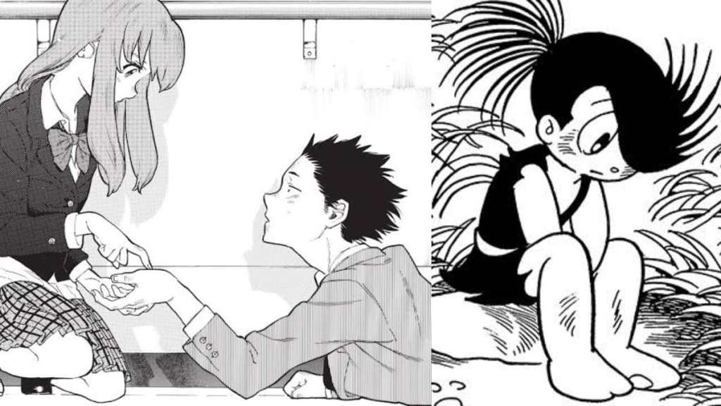 Nishimiya and Yoshida in A Silent Voice, Dororo in Dororo