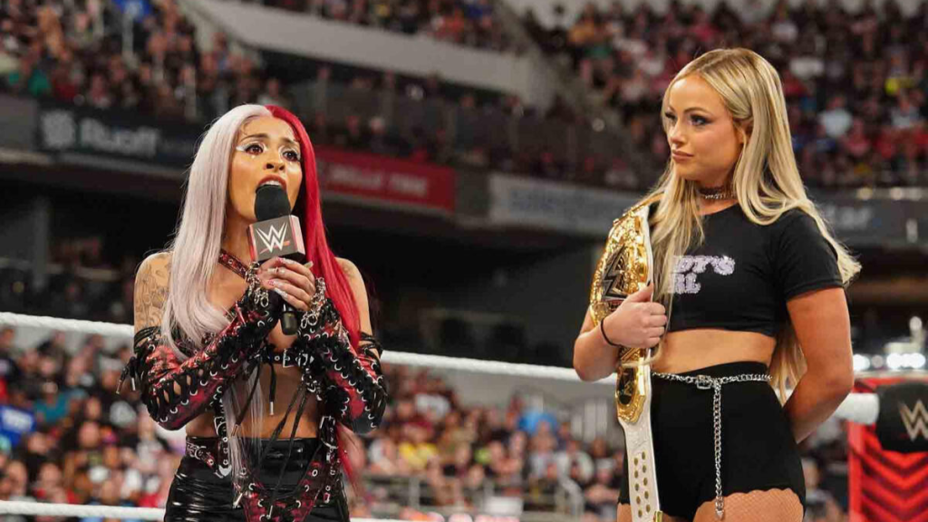 WWE Women's World Champion Liv Morgan and Zelina Vega exchanged words following RAW