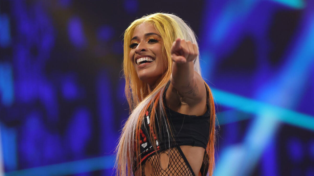 Zelina Vega teases a showdown with WWE NXT Superstar.