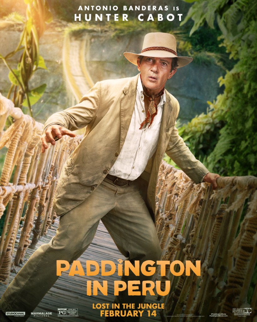 Paddington in Peru Posters Put a Spotlight on Olivia Colman & Antonio Banderas’ Characters