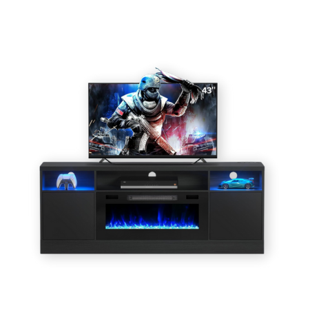BREEZEHEAT Electric Fireplace TV Stand