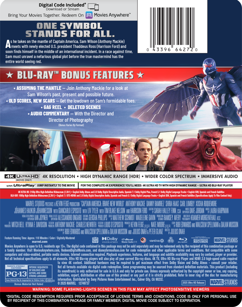 Captain America: Brave New World Digital, 4K UHD, & Blu-ray Release Date Set