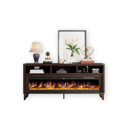 LUXOAK 65-inch Farmhouse Fireplace TV Stand