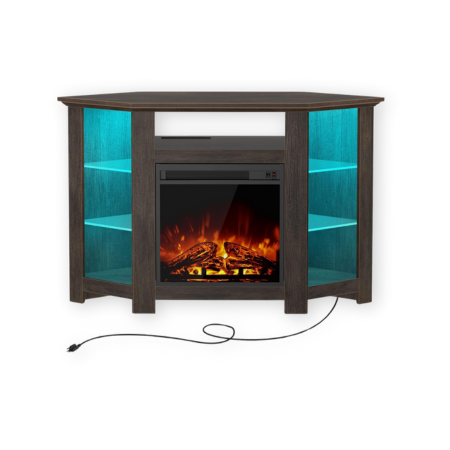 Seventable Fireplace Corner TV Stand