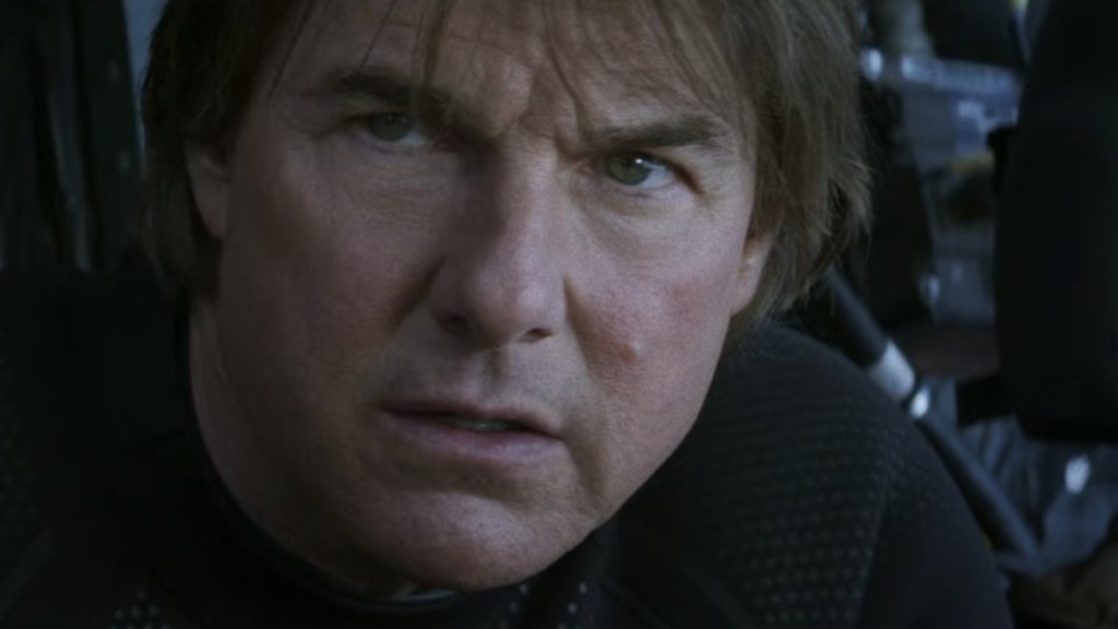 Tom Cruise stares and focuses.