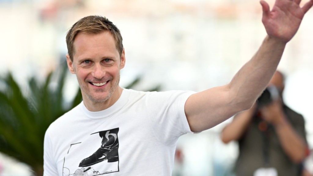Alexander Skarsgård Kisses Pedro Pascal During Standing Ovation for Pillion