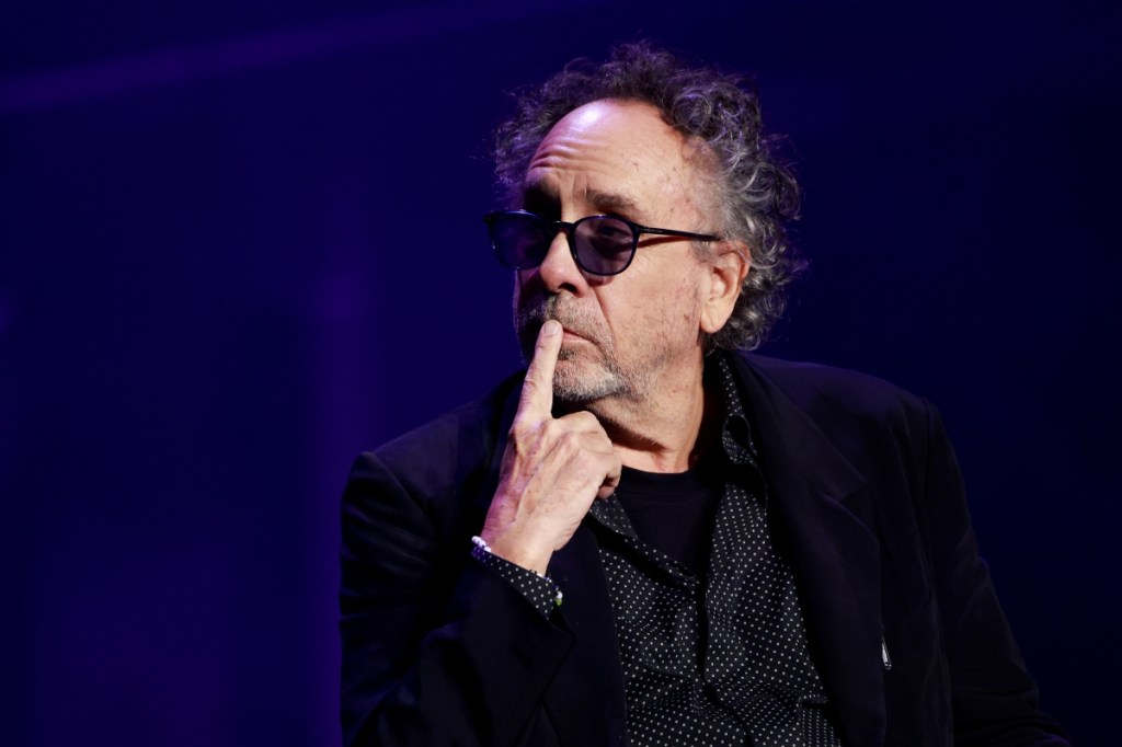 Tim Burton attends the "Wednesday" S2, Part 2 'Outcast Assembly' on Cockatoo Island on August 14, 2025 in Sydney, Australia.