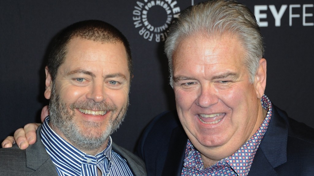 Parks & Recreation's Nick Offerman Hilariously Pranks Costar Jim O'Heir Amid Surprise Reunion