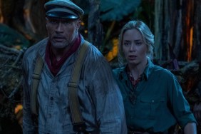 Dwayne Johnson and Emily Blunt walk together in Jungle Cruise.