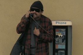Leonardo DiCaprio screams into a phone in One Battle After Another.