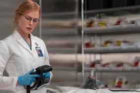Nicole Kidman stands over a body in Scarpetta.