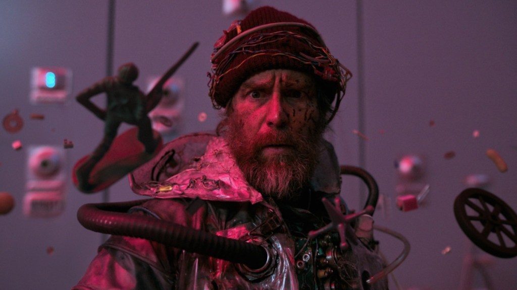 Sam Rockwell looks confused in Good Luck, Have Fun, Don't Die teaser trailer.