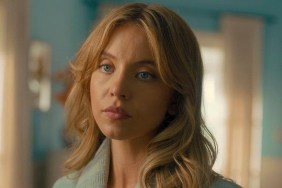 Sydney Sweeney looks and stares.