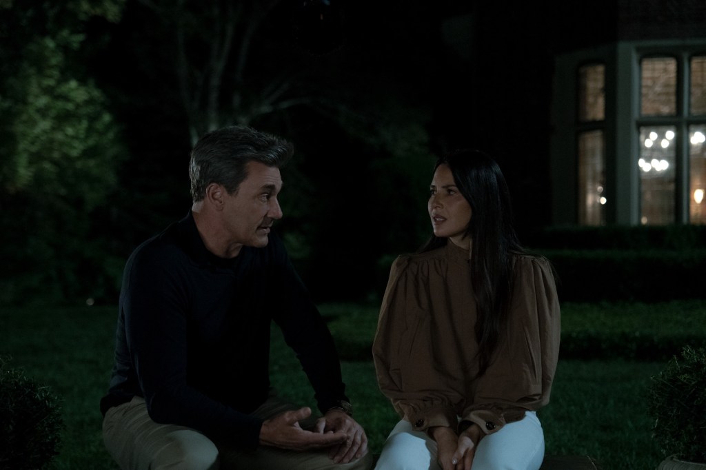 Jon Hamm and Olivia Munn sit down in Your Friends & Neighbors Season 2.
