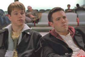Matt Damon and Ben Affleck sit down and stare in Dogma.