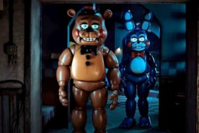 Two animatronics stand in Five Nights at Freddy's 2.