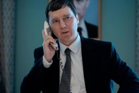 Paul Dano holds a phone to his ear in The Wizard of the Kremlin.