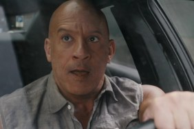 Vin Diesel clutches the steering wheel in Fast X.