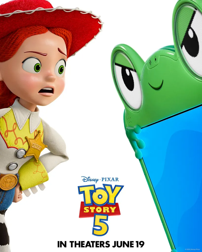 Jessie and Lilypad in Toy Story 5 poster.
