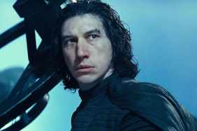 Adam Driver stares as Kylo Ren in Star Wars.